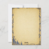 ダークブルーのクリスマスツリーとギフトカード シーズンカード (裏面)