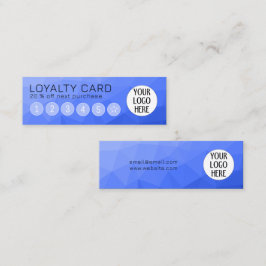 ダークブルーのグラデーションのジオメトリックメッシュのカスタムロゴ ロイヤリティカード