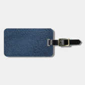 ダークブルーのグレインフェイクレザー ラゲッジタグ (正面横)