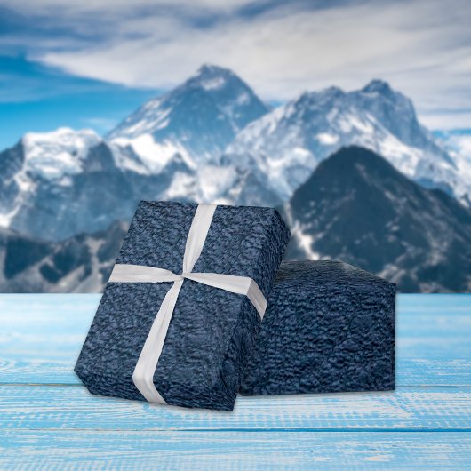 ダークブルーのグレインフェイクレザー ラッピングペーパー