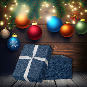 ダークブルーのグレインフェイクレザー ラッピングペーパー