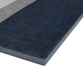 ダークブルーのグレーストライプの網掛けパターン カッティングボード (角)