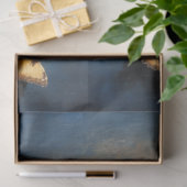 ダークブルーのゴールデンバタフライX3デコパージュ 薄葉紙 (ギフト)