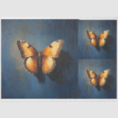 ダークブルーのゴールデンバタフライX3デコパージュ 薄葉紙 (正面)