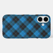 ダークブルーのシンプルなタータン柄 Case-Mate iPhoneケース (裏面 (横))