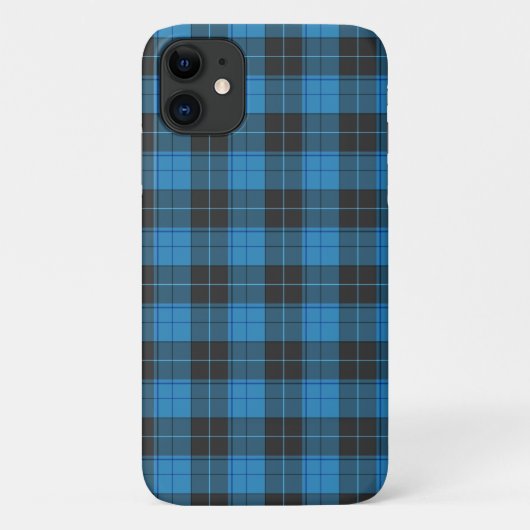 ダークブルーのシンプルなタータン柄 Uncomm Case-Mate iPhoneケース (裏面)
