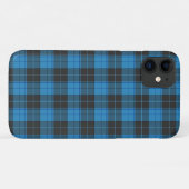 ダークブルーのシンプルなタータン柄 Uncomm Case-Mate iPhoneケース (裏面(横))
