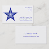 ダークブルーのスターの名刺サイドのスターホワイト 名刺 (正面/裏面)