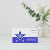 ダークブルーのスターの名刺ブルーホワイト 名刺 (スタンド正面)
