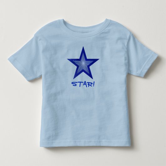 ダークブルーのスターTシャツブルー トドラーTシャツ (正面)