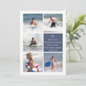 ダークブルーのスノーフレーク両面フォトカ数々のード シーズンカード (スタンド正面)