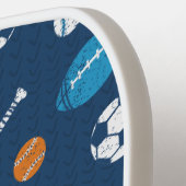 ダークブルーのスポーツ用品 ピックルボールラケット (左詳細)