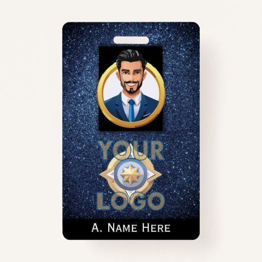 ダークブルーのセキュリティIDバッジIT法執行機関 バッジ (正面)