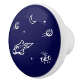 ダークブルーのセラミックノブの外部空間にロケット セラミックノブ (右)