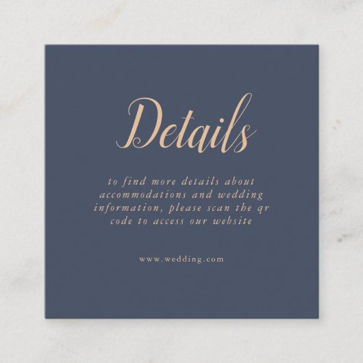 ダークブルーのソフトQRコード詳細エンクロージャカード エンクロージャーカード (正面)