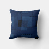 ダークブルーのテクスチャジオメトリックナプキン クッション (裏面)