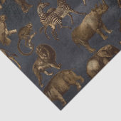 ダークブルーのデカップサファリ動物 薄葉紙 (詳細)