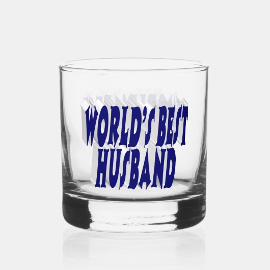 ダークブルーのハーフ文字の夫 ウイスキーグラス (裏面)