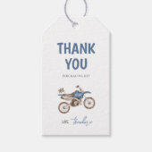 ダークブルーのバイクの誕生日ギフトタグ ギフトタグ (正面)