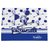 ダークブルーのパーソナライズ📣チアリーダー ラージペーパーバッグ (正面)