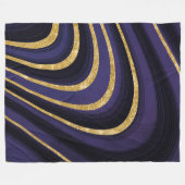 ダークブルーのパープル大理石 フリースブランケット (正面(横))