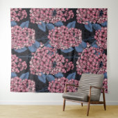ダークブルーのピンク薄紫 タペストリー (インサイチュ(横))