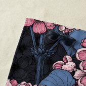 ダークブルーのピンク薄紫 ビーチタオル (インサイチュ)