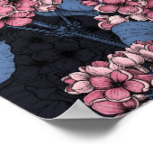 ダークブルーのピンク薄紫 ポスター (角)