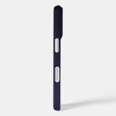 ダークブルーのフェイクレザー 白いモノグラムイニシャル Case-Mate iPhoneケース (裏面 / 右)