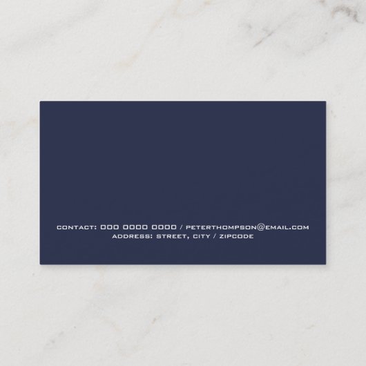 ダークブルーのホワイトワールド国際的マップ 名刺 (裏面)