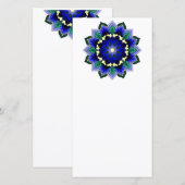 ダークブルーのマンダラパターン02サンキューカード サンキューカード (正面/裏面)