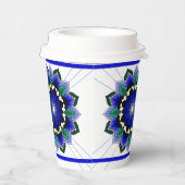 ダークブルーのマンダラパターン02紙カップ 紙コップ (右)