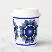 ダークブルーのマンダラパターン02紙カップ 紙コップ (裏面)