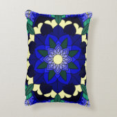 ダークブルーのマンダラパターン02装飾クッション アクセントクッション (裏面(縦))