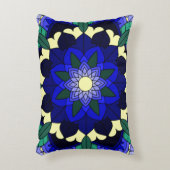 ダークブルーのマンダラパターン02装飾クッション アクセントクッション (正面(垂直))