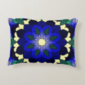 ダークブルーのマンダラパターン02装飾クッション アクセントクッション (裏面)