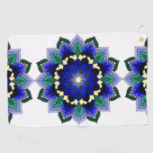 ダークブルーのマンダラパターン02 ゴルフタオル (横)