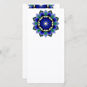 ダークブルーのマンダラパターン02 サンキューカード (正面/裏面)