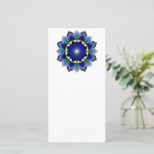 ダークブルーのマンダラパターン02 サンキューカード (スタンド正面)