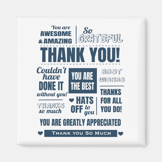 ダークブルーのメッセージをありがとう マグネット (正面)