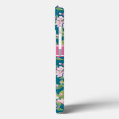 ダークブルーのモノグラムピンクのリンゴの花 Case-Mate iPhoneケース (裏面 / 左)