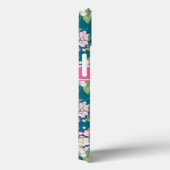 ダークブルーのモノグラムピンクのリンゴの花 Case-Mate iPhoneケース (裏面 / 右)