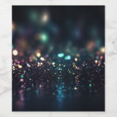 ダークブルーのラメ - オリジナルテキスト追加可能 ワインラベル (シングルラベル)