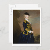 ダークブルーのリを着たナンシー・フォルテスクのポートレート ポストカード (正面/裏面)