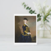 ダークブルーのリを着たナンシー・フォルテスクのポートレート ポストカード (スタンド正面)
