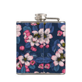 ダークブルーのリンゴの花 フラスク (裏面)