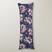 ダークブルーのリンゴの花 ボディピロー (裏面 (縦))