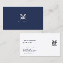 ダークブルーのロゴ付きミニマリストモノグラム