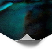 ダークブルーの万華鏡のように千変万化するパターンパターン ポスター (角)