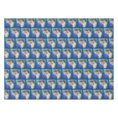 ダークブルーの写真パターパーソナライズされたン テーブルクロス (正面(横))